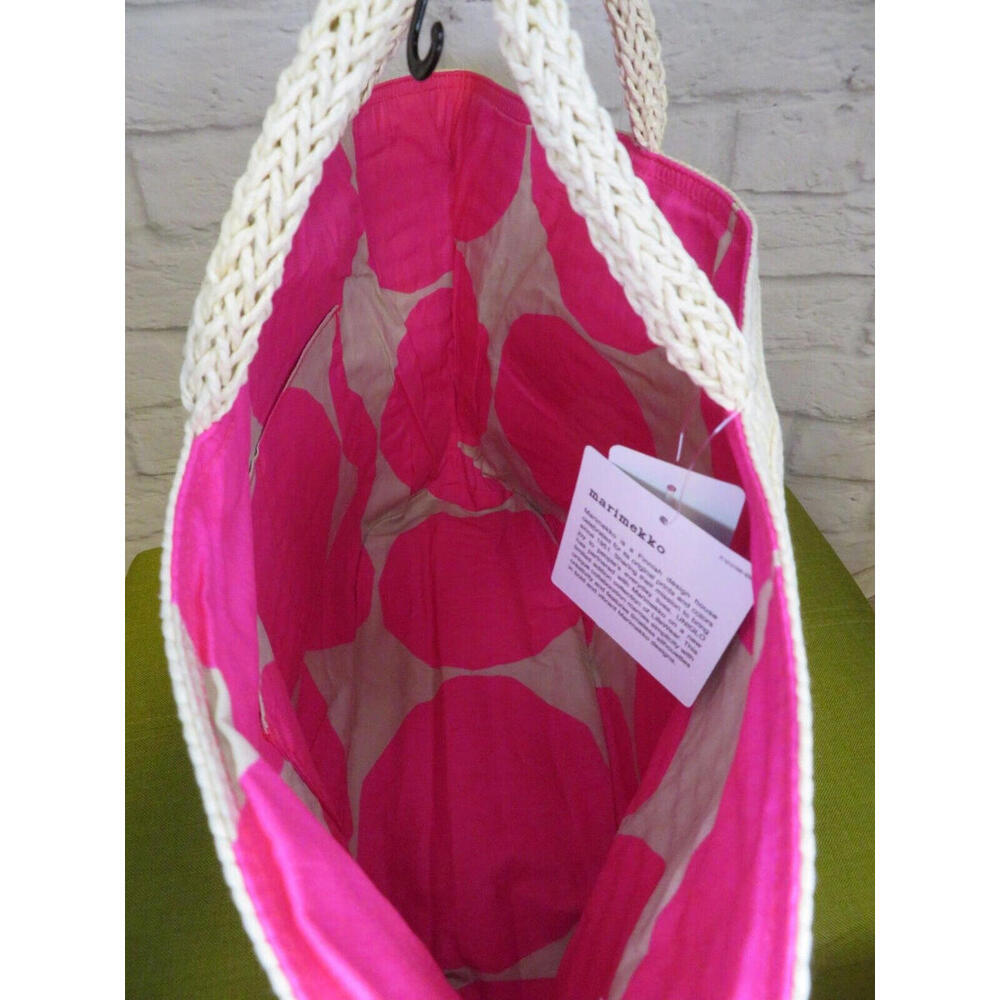 Marimekko Uniqlo Tote Bag Natural Pink Dots NWT